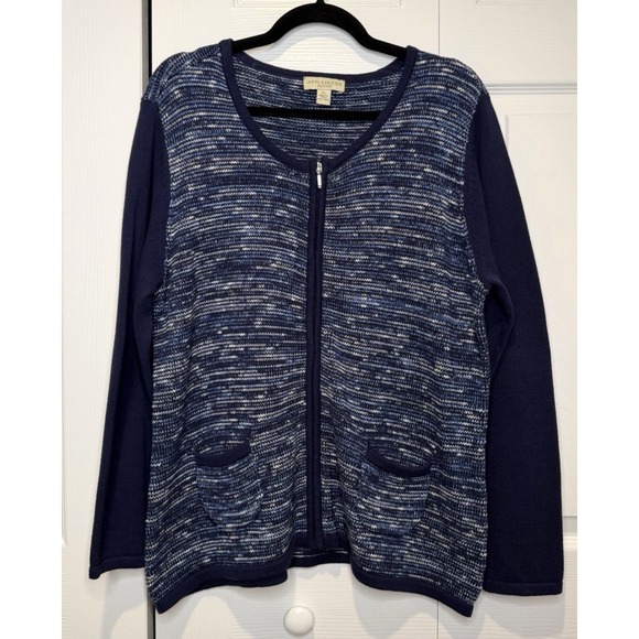 Appleseed's Sweaters - Appleseeds Womens Zip Cardigan Sweater Size PL Y2K 90s Grandpa Professor Indie‎